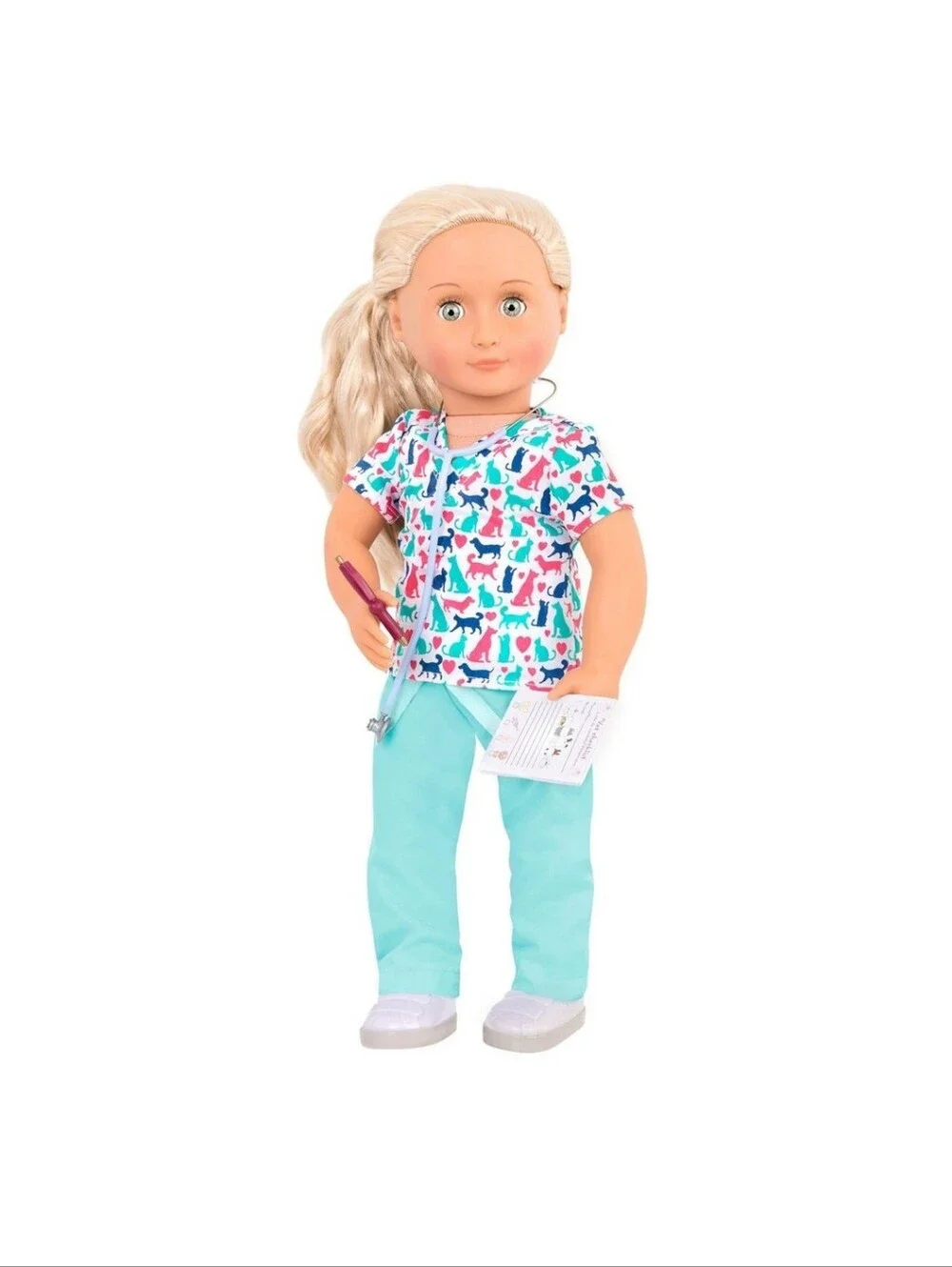 New!Our Generation Scrub Pet Vet Outfit Animal Print Y2k Cottagecore For 18